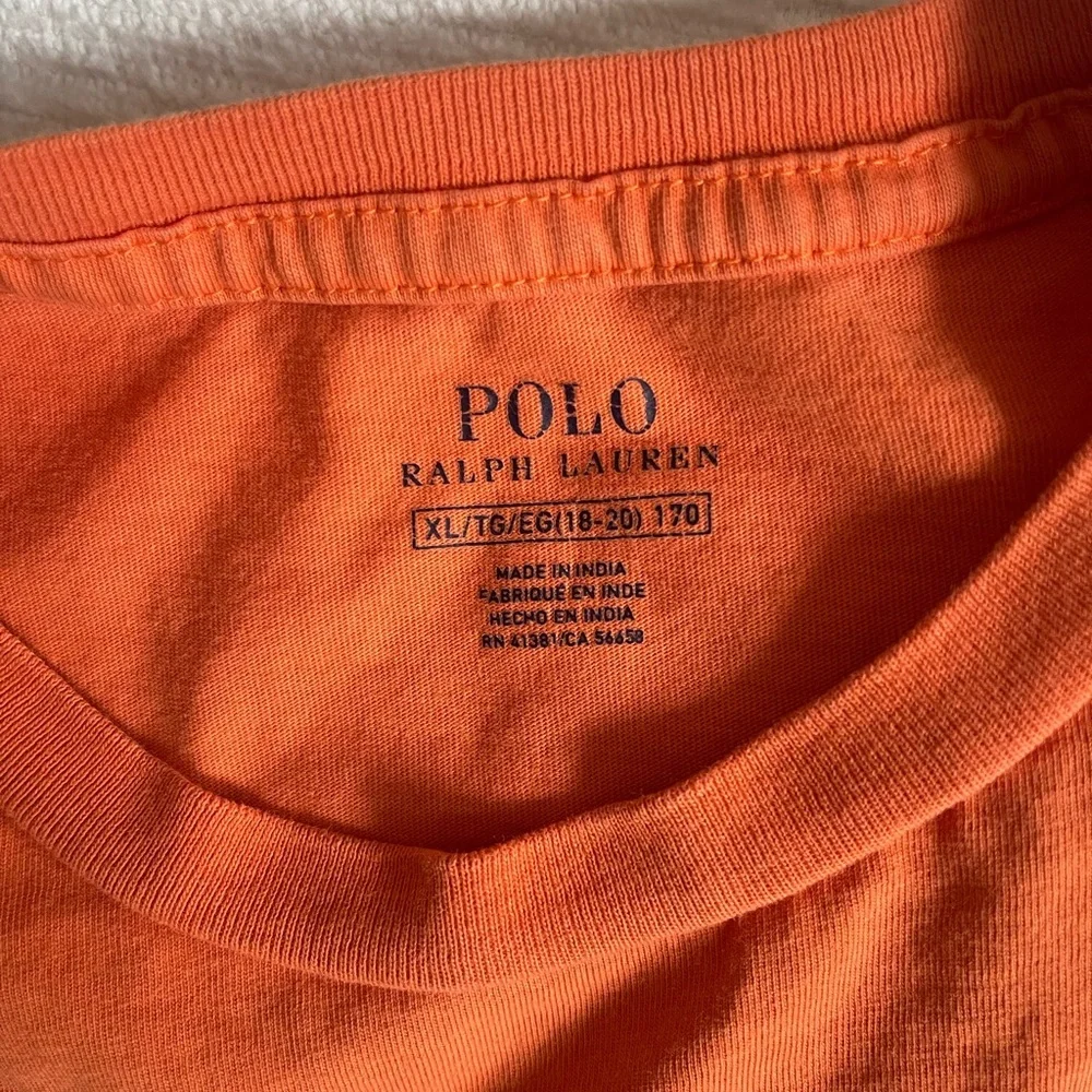 Boy’s Ralph Lauren Crewneck & V-Neck Tee Bundle - Orange, blue, gray